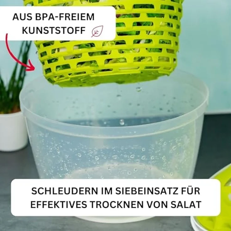 WESTMARK Salatschleuder Salatschleuder »Spinderella«, 4,4 l, rutschfest + Schüttelbecher »Mix- – Bild 3