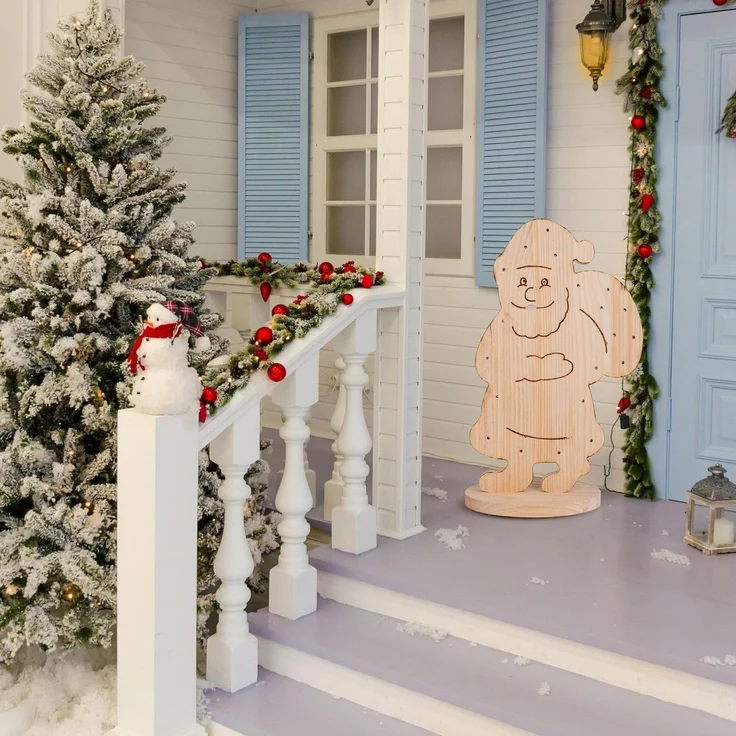 Weihnachtsbeleuchtung Draußen LED Weihnachtsdeko Außen Holz mit Timer 5307427 – Bild 2