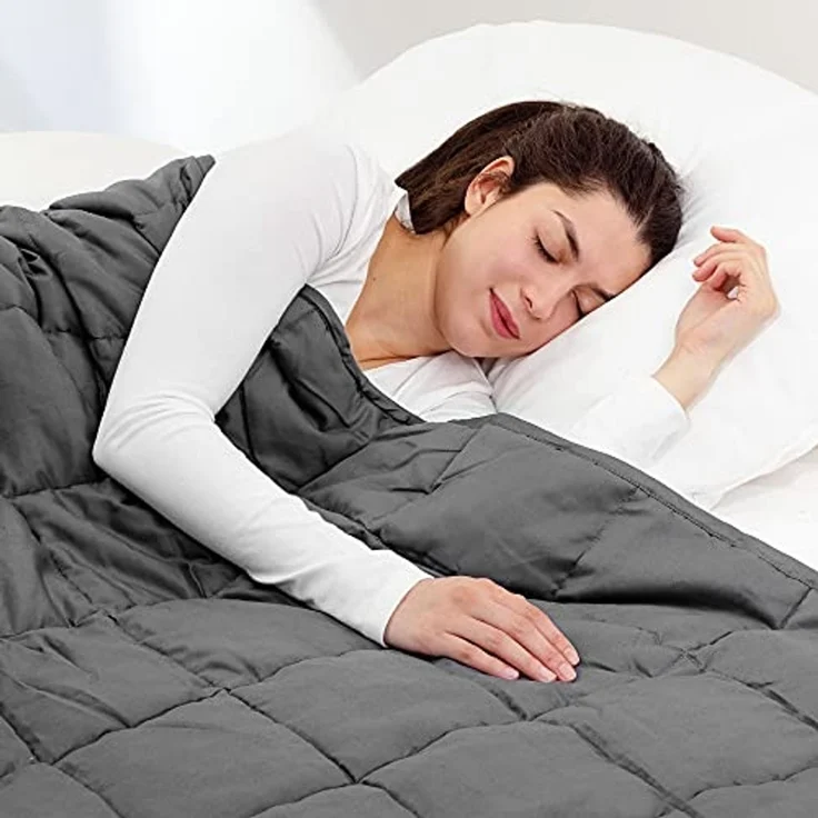 Navaris Baumwollbettdecke Schwere Bettdecke 135x200 cm 8,8 kg - Beschwerter Bezug aus Baumwolle – Bild 2