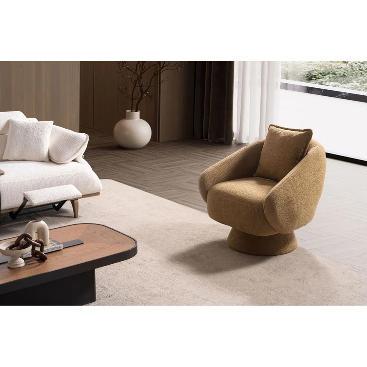 Sitzgruppe/Sofa Set - Wohnzimmergarnitur "Lorina" 3+3+1-Braun/Beige – Bild 12