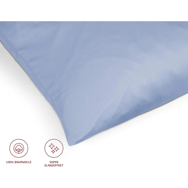 2 Stück Fleuresse Mako-Satin Kissenbezüge 40x40 cm uni mit RV DP 4071 chili – Bild 4