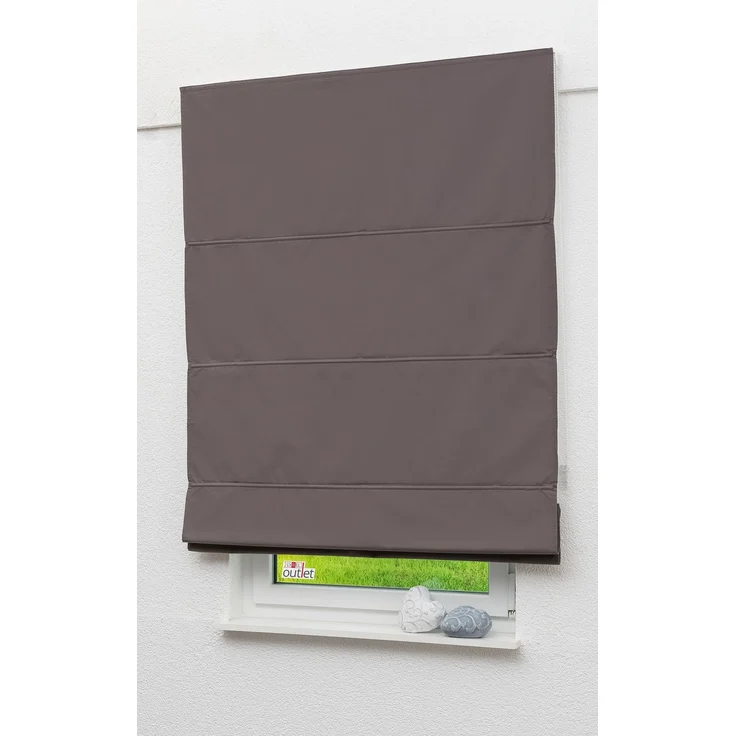 Lysel Outlet Raffrollo braungrau, abdunkelnd mit Kettenzug, Maße: (Bx H) 80cm * 180cm – Bild 4