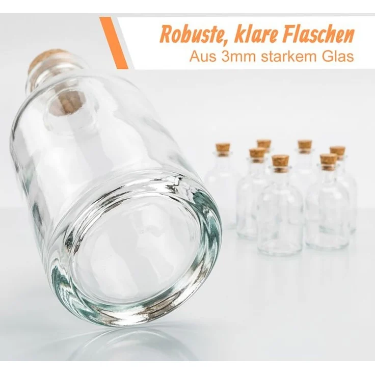 Relaxdays Glasflaschen mit Korken 8er Set – Bild 5