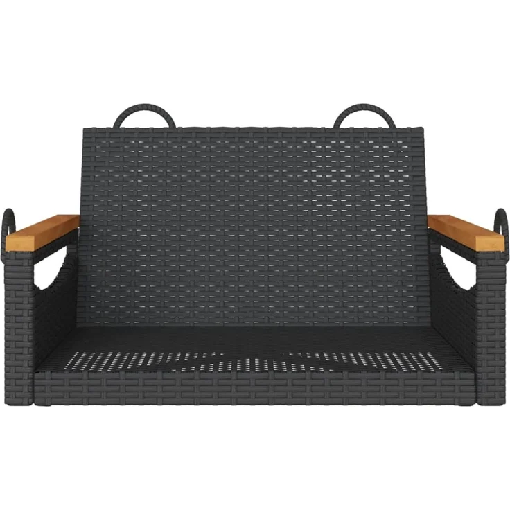 vidaXL Hängesessel Schwarz 63x62x40 cm Poly Rattan 368161 – Bild 4