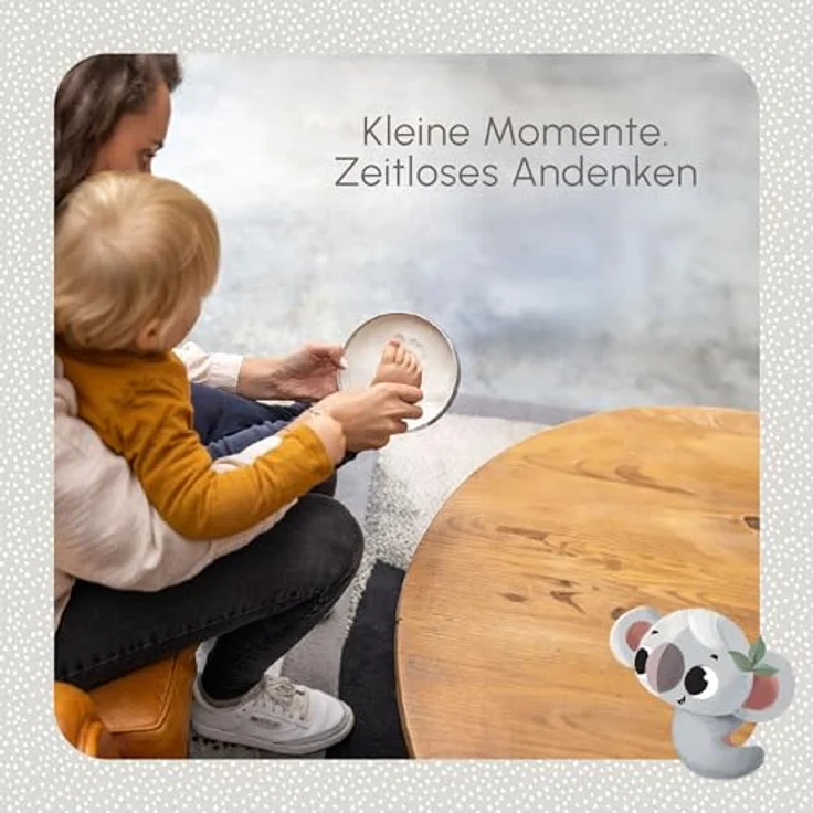 Tiny Love Magic Box Rund, Erinnerungsbox Baby, Gipsabdruck Baby Hand und Fuß, Andenken Jungs/Mädchen, Dermatol. getestet, Clay Komplettset, Geschenk Neugeborene, Babyzimmer Deko, Tiny Creations – Bild 2