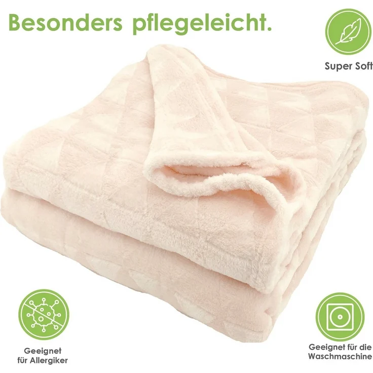 Wohndecke Soft Flanell Kuscheldecke Triangel Raute Sofadecke, heimtexland, super weich und flauschig, Allergiker geeignet, atmungsaktiv – Bild 2