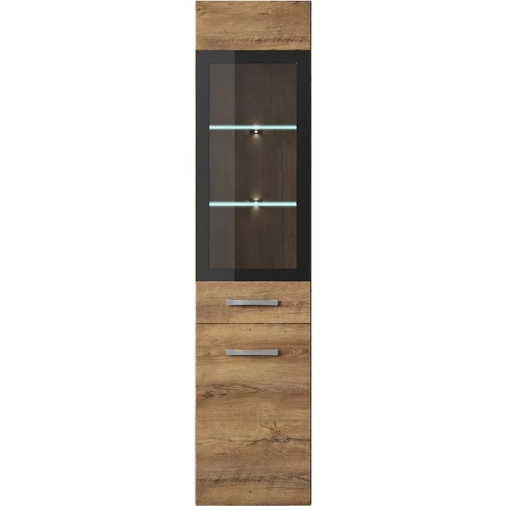 Badezimmer Schrank Rio 131 cm Braun Eiche – Regal Schrank Hochschrank Schrank Möbel Badschrank – Bild 4