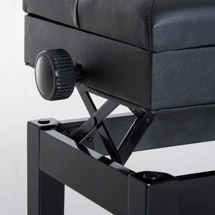 HOMCOM Klavierbank Klavierbank Klavier Bank Schminkhocker mit Stauraum (Hocker, 1-St, Klavierhocker), 54.5 x 33 x 48-58 cm – Bild 7