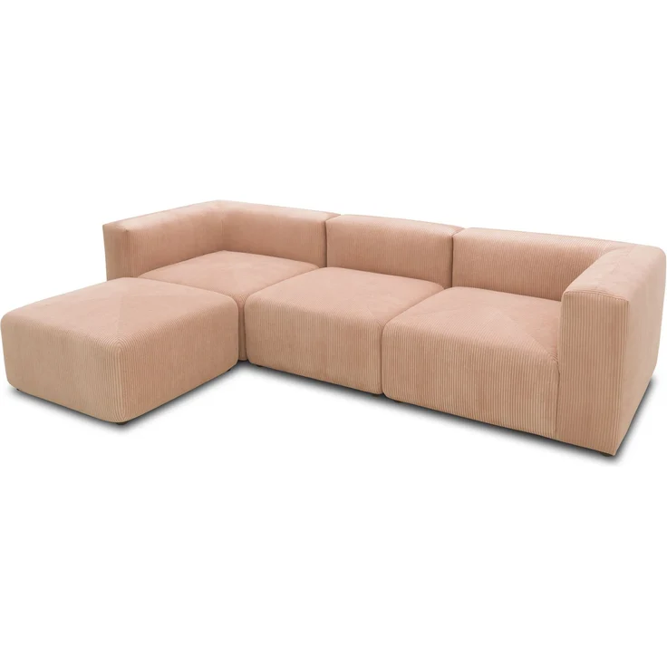 DOMO. collection Ecksofa 800011, Modul-Couch in L-Form, individuell kombinierbar, Cord Sofa, Polsterecke, Eckcouch, Polstergarnitur 301 x 193 x 69 (BxTxH), rose – Bild 7