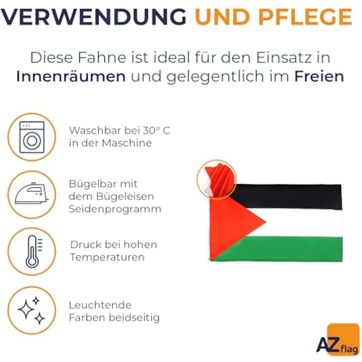 AZ FLAG - Flagge Palästina - 90x60 cm - Palästinensische Fahne 100% Polyester mit Messing-Ösen - 50g – Bild 6