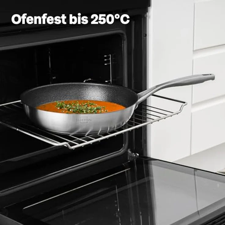 SILBERTHAL Bratpfanne Induktion 28 cm - Beschichtete Pfanne - Edelstahl - Für alle Herdarten und Ofenfest – Bild 9