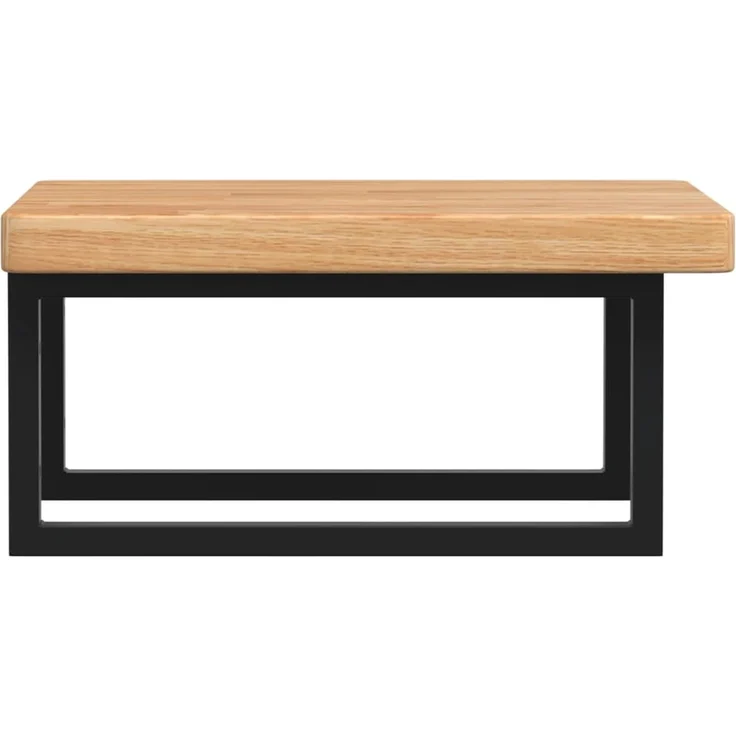 vidaXL Waschtischplatte mit Halterung Stahl und Massivholz Eiche 3302409 – Bild 5