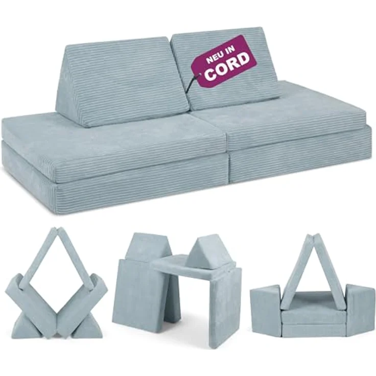 Linodino Kindersofa Spielsofa I aus Schaumstoff Bausteine I Spielcouch für Kinder, 3 Jahre Garantie – Bild 2