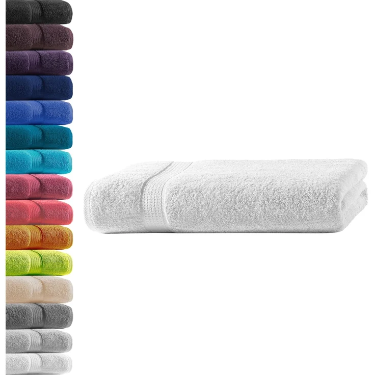 1x Badetuch | Weiß | 100% Baumwolle Frottier | Oeko-TEX® Standard 100 | Premium Qualität 500 g/m² – Bild 1