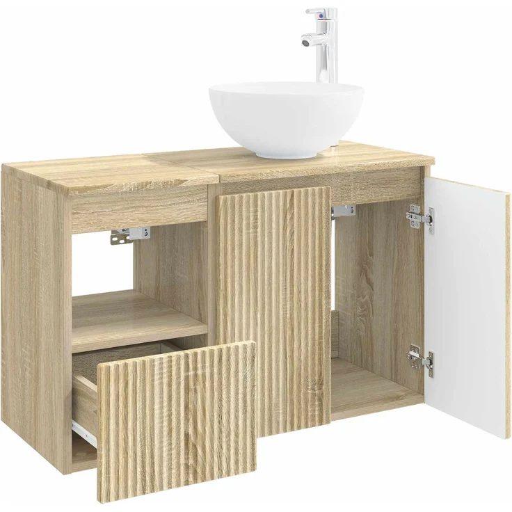 vidaXL Badezimmerschrank-Set 2 stk. Sonoma-Eiche 79,5 x 41 x 80 cm 3404036 – Bild 4
