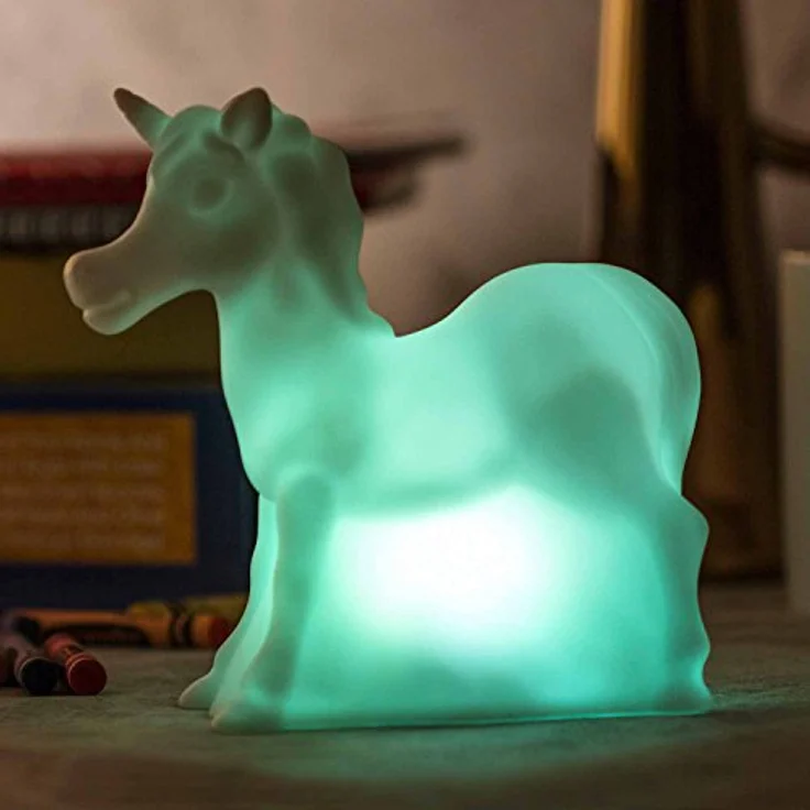 ThumbsUp! Stimmungslampe "Einhorn", Farbwechsel LED Nachttischlampe in Weiß, Druckfeder, 645 Blätter – Bild 4