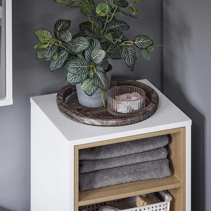 SoBuy BZR146-W Badezimmer-Hochschrank, Spanplatte, Lackiert, Weiß, 35 x 105 x 30 cm – Bild 7