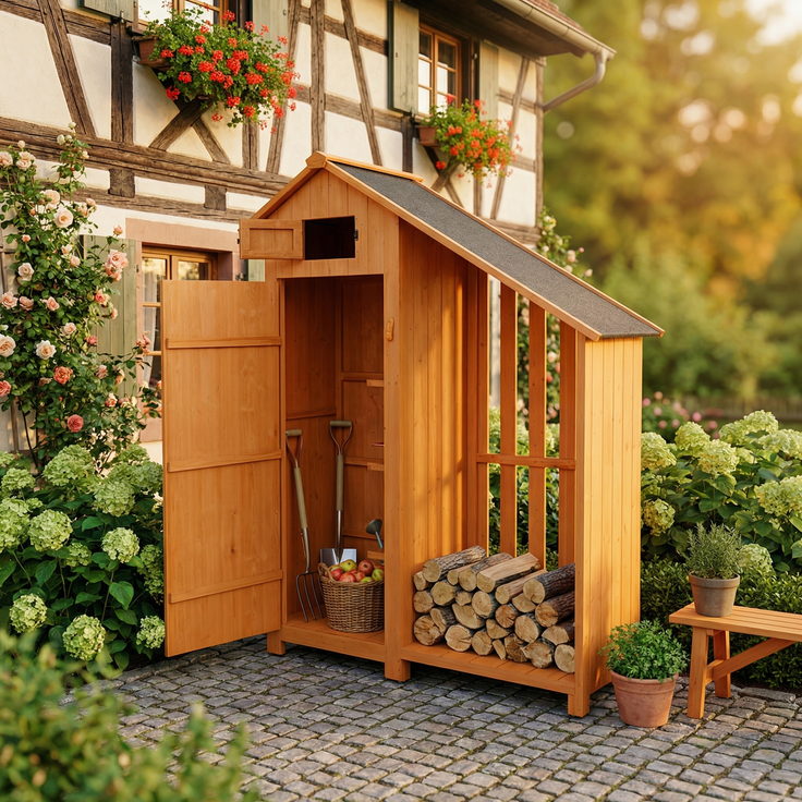 Werkzeugschrank aus Holz mit Anbau, ca. 131 x 54 x 180 cm, braun – Bild 7