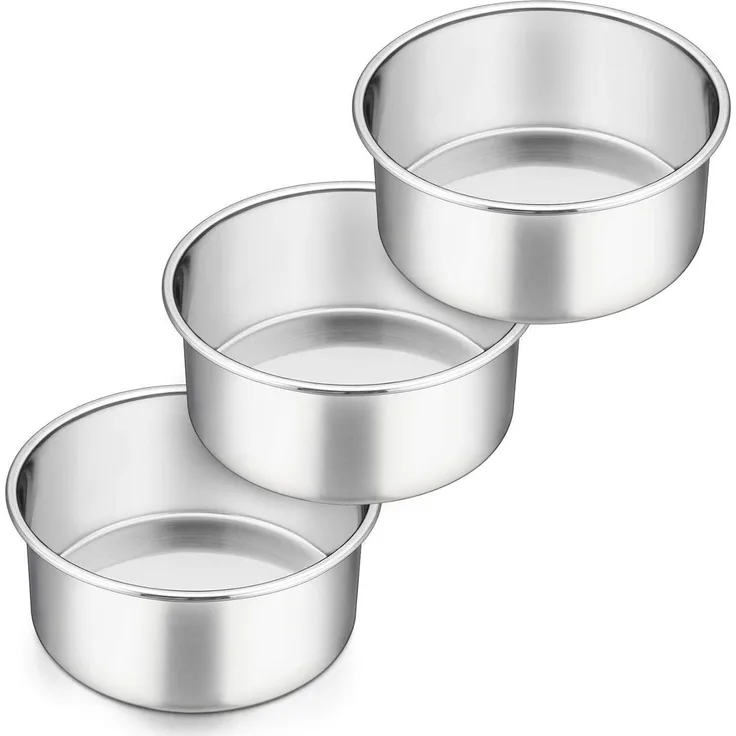 Homikit 3-Stück Runde 16cm Kuchenformen Backformen Set Edelstahl Auslaufsicher