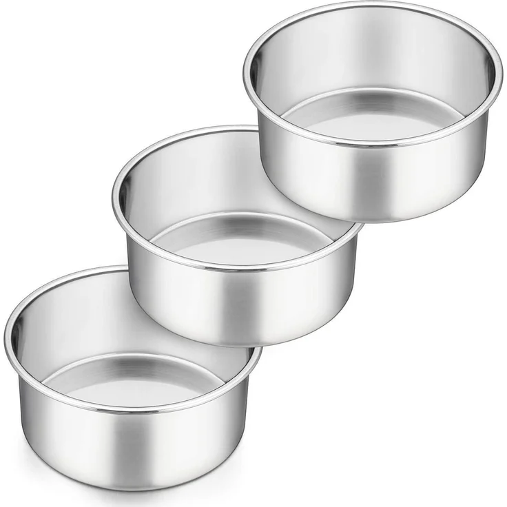 Homikit 3-Stück Runde 16cm Kuchenformen Backformen Set Edelstahl Auslaufsicher – Bild 1