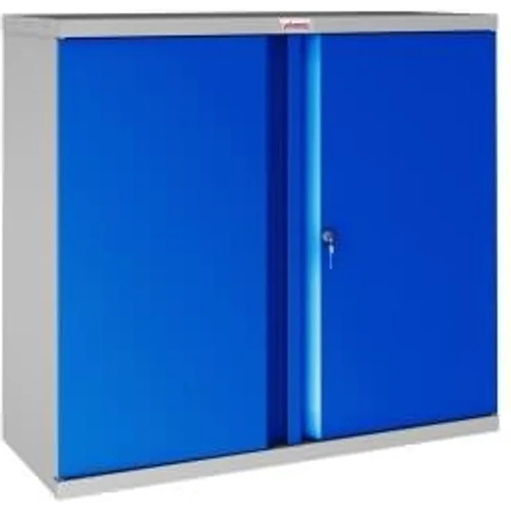 Phoenix Stahlschrank SCL0891GBK 2 Türen 1 Boden grau/blau Schlüssel