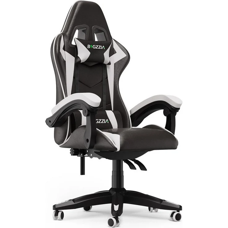 BIGZZIA Gaming-Stuhl Bürostuhl Ergonomisch mit Lendenkissen + Kopfstütze, Ergonomischer Bürostuhl höhenverstellbar – Bild 5