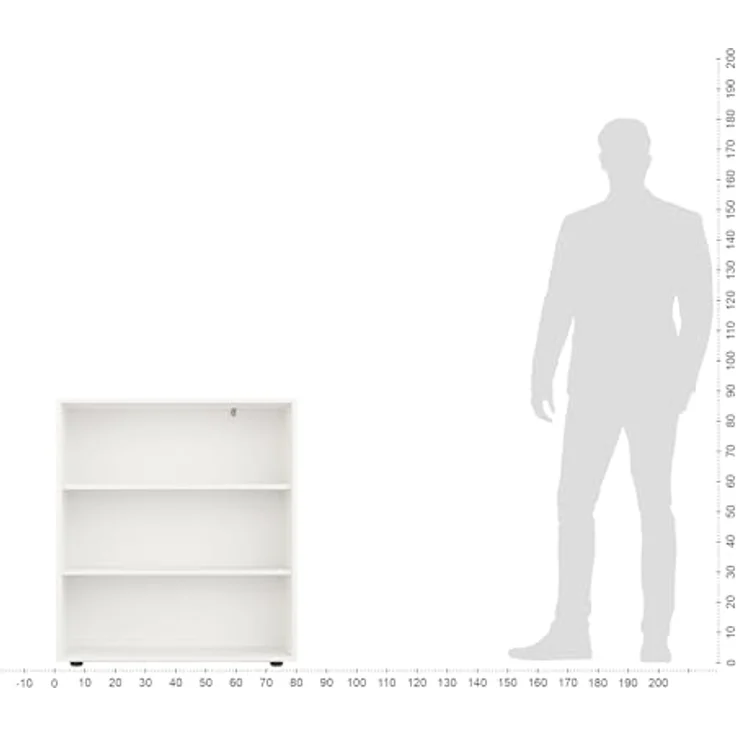 KOMTO Bücherregal Lumo 80 cm breit Regal mit 3, 4, 6 Ebenen und Höhenverstellbare Regale, Aufbewahrungsregal Bookshelf Weiß – Bild 9