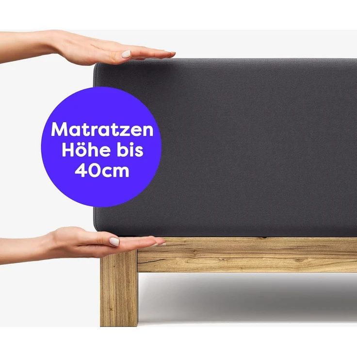 Wolkenfeld Spannbettlaken Boxspringbett Bettlaken - Spannbetttuch für Matratzen bis 40cm, 95% Baumwolle 5% Lycra, Gummizug: Starker & Flexibler Super-Stretch Gummizug für maximalen Halt, Elastisch & Rutschfest: 90x200, 140x200, 160x200, 180x200 & Überg... – Bild 8