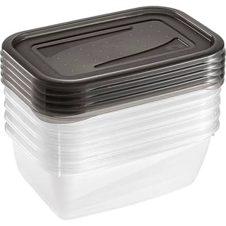 keeeper fredo fresh Frischhaltedosenset 5-teilig, 5x0,5 l, Crystal Grey (Transparent) – Bild 3