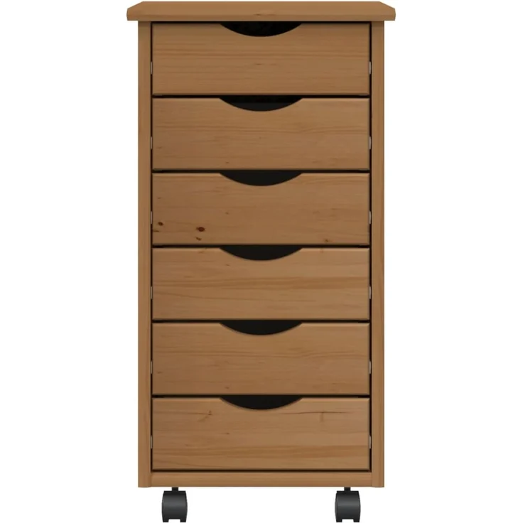 vidaXL Rollschrank mit Schubladen MOSS Honigbraun Massivholz Kiefer 355888 – Bild 4