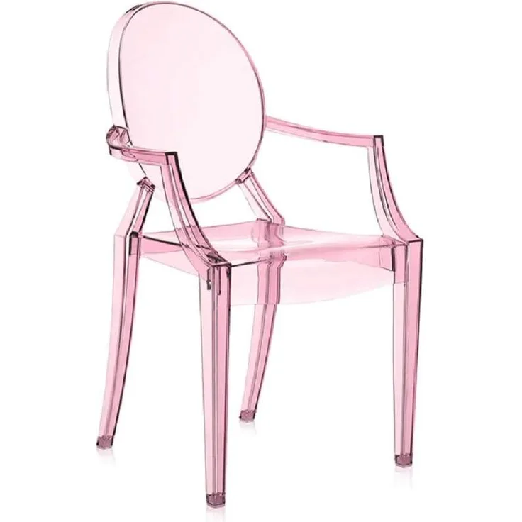 Kartell Ghost Stuhl Lou, rosa transparent, 39 x 37 x 63 cm