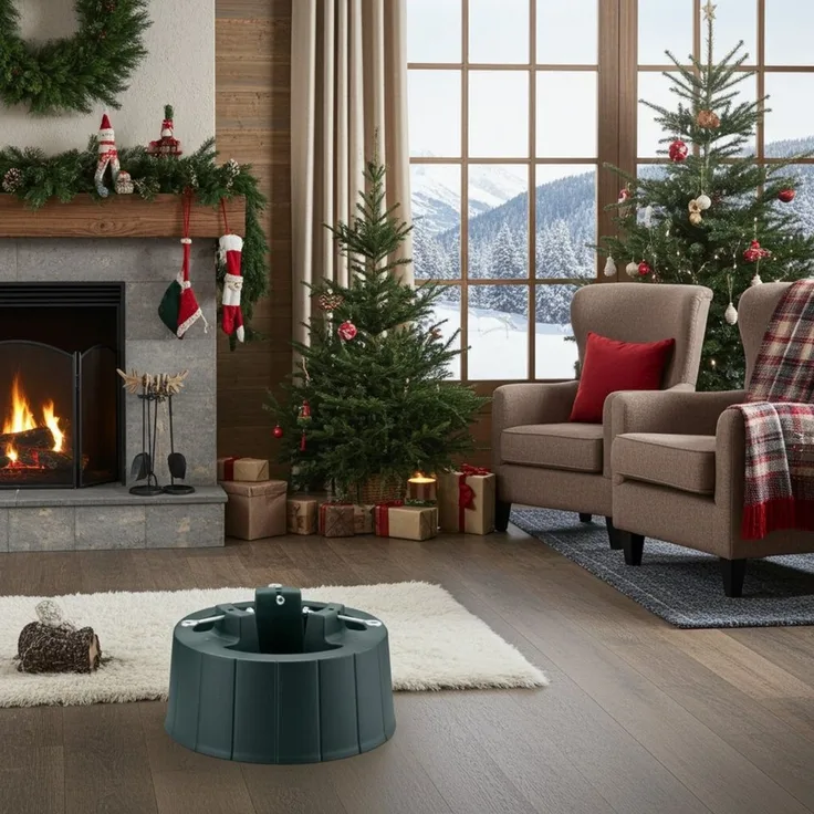 Arti Casa Christbaumständer Weihnachtsbaumständer Ø40xH21cm, Stabiler Christbaumständer bis H2,6m, Stabiler Weihnachtsbaumständer Ø 40 cm für Bäume bis 2,6 Meter Höhe