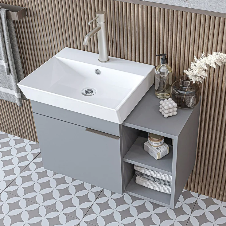 Skye Decor '2929' Badmöbel-Set mit Waschbecken & Spiegel (2-teilig), Esche, 72 x 54 x 38,6 cm – Bild 5