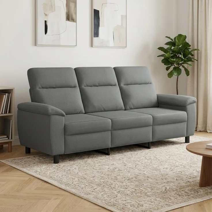 vidaXL Sofa Dunkelgrau 214 x 90 x 95 cm Stoff 42040965