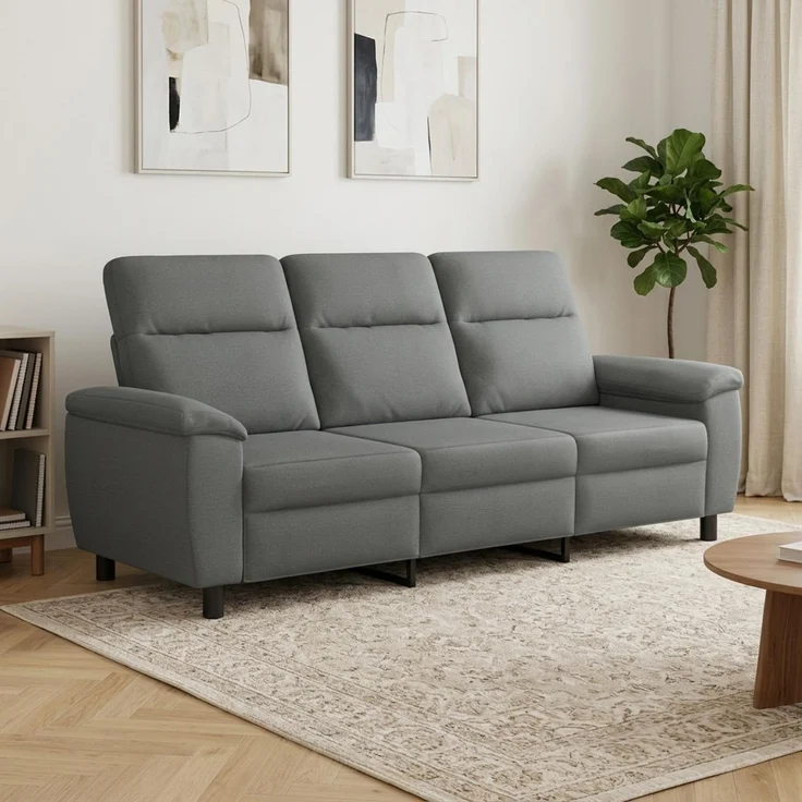 vidaXL Sofa Dunkelgrau 214 x 90 x 95 cm Stoff 42040965 – Bild 1