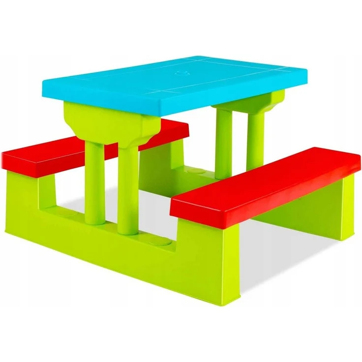 COIL Garten-Kindersitzgruppe Kinder-Picknicktisch mit Sonnenschirm 107 x 67 x 135 cm, 5 kg, (4-tlg), verschiedene Farben, Kunststoff UV-beständig, für Kinder ab 3 Jahren – Bild 3