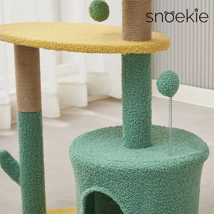 SNOEKIE Kratzbaum Snoekie Katzenbaum aus MDF mit Höhle Sisalstämmen und Spielball 79cm – Bild 4