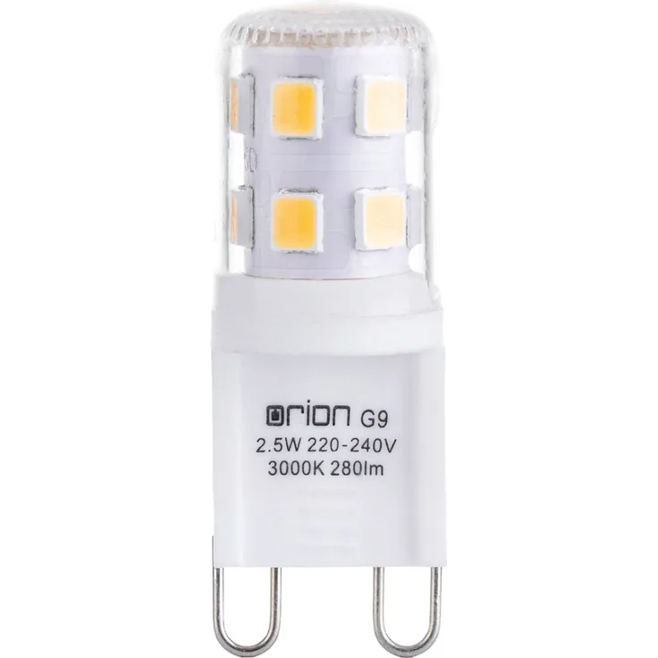 Orion LED-Stiftlampe G9, klar, 2,5 W, 3.000 K, 280 lm