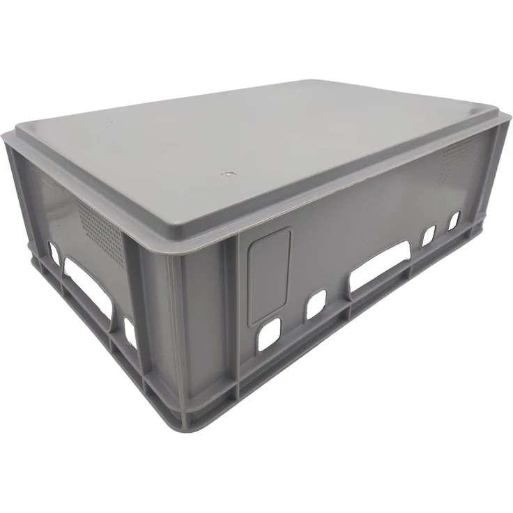 5x Fleischkiste Metzgerkiste E2 60x40x20 cm lebensmittelecht - Made in Germany, Stapelkisten Lagerkiste Fleischerkiste in grau – Bild 6