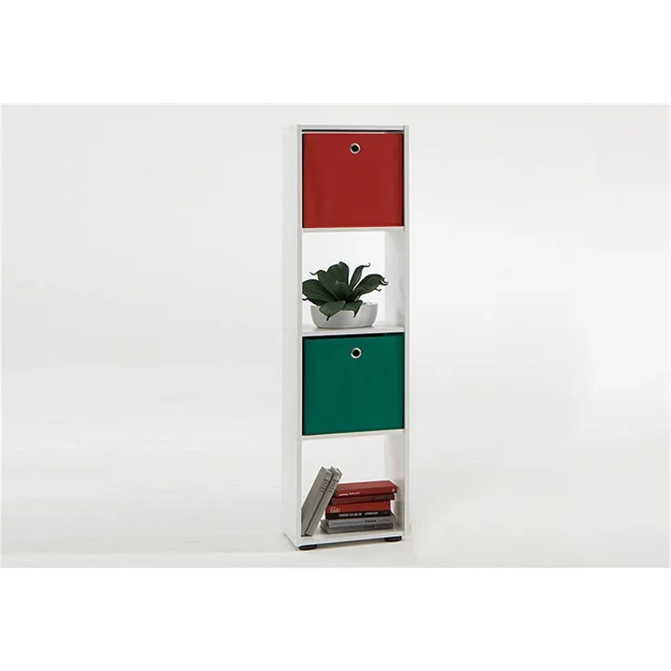 Raumteiler Tim mit 4 großen Fächern inkl. Bodengleiter B 139 cm H 39 cm T 33 cm weiß