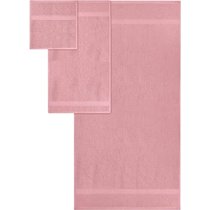 Utopia Towels 8-teiliges Premium-Handtuch-Set, 2 Badetücher, 2 Handtücher und 4 Waschlappen, 600 g/m², 100% ringgesponnene Baumwolle, Fitnessstudio, Hotel und Spa (Altrosa) – Bild 3