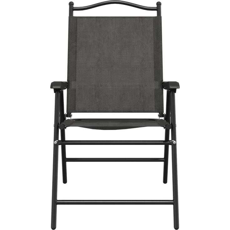 vidaXL Klappbare Gartenstühle 4 Stk. Graumeliert Stahl und Textilene 3157287 – Bild 4