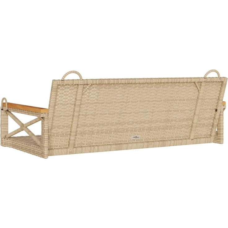 vidaXL Hängebank Beige 109x62x40 cm Poly Rattan 368154 – Bild 6