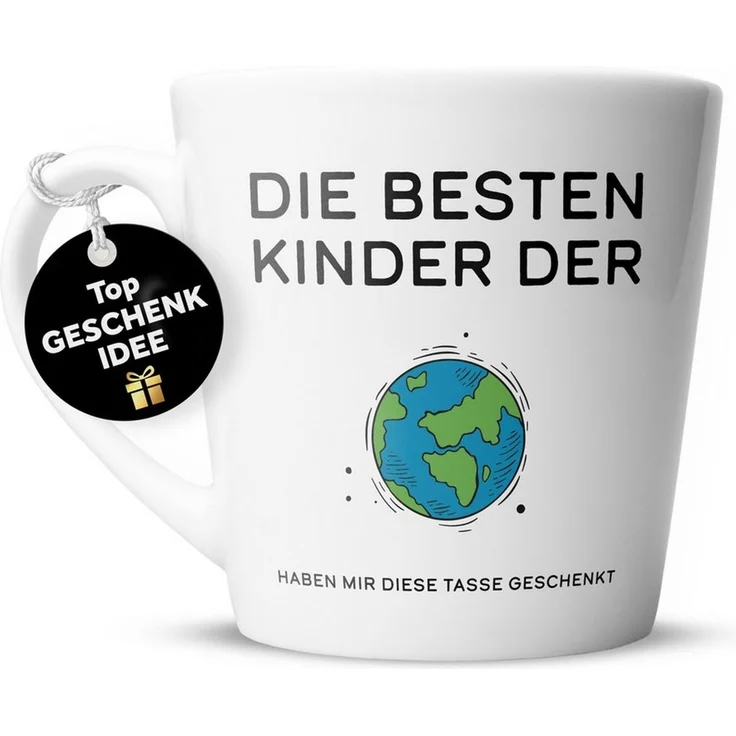 Amari Tasse Bester Papa Spruch, Geschenk Papa Vatertag von Tochter & Sohn, 1-tlg, Keramik, Kaffeetasse Teetasse 330 ml Geschenkbox Vatertag Geburtstag – Bild 1