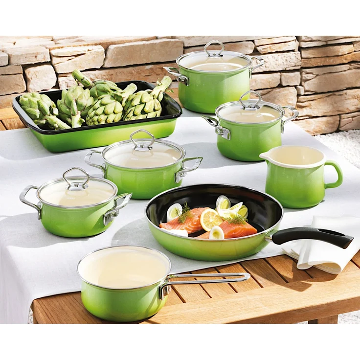 RIESS Topfset 5 teilig smaragd Emaille – Bild 9