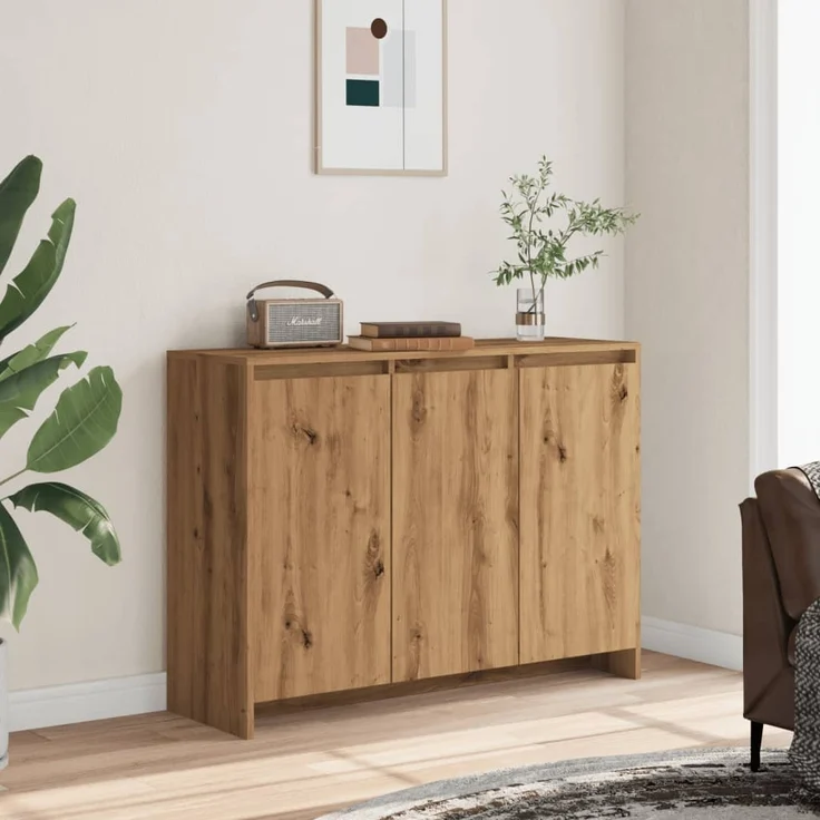 vidaXL Sideboard Artisan-Eiche 102x33x75 cm Holzwerkstoff 856781 – Bild 2