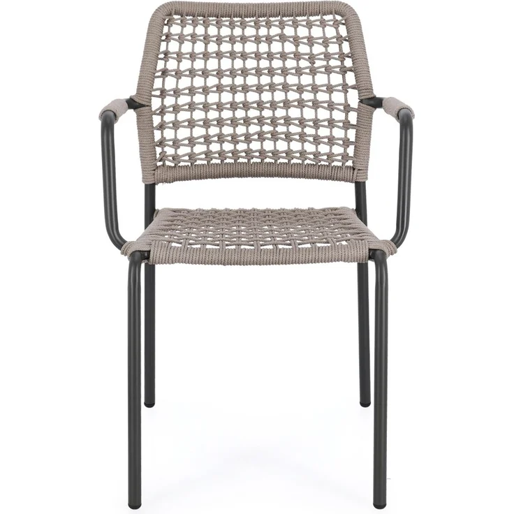 Gartenstuhl Rajada aus Aluminium, modernes Design, taupe anthrazit, stapelbar für Outdoor – Bild 2