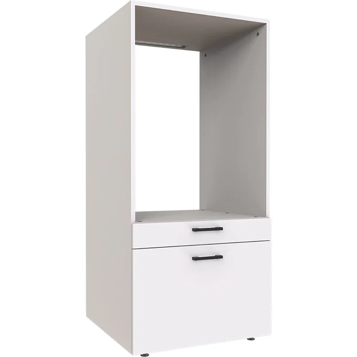 Roomart Waschmaschinenschrank für Hauswirtschaftsraum – SERIE 2 - 67 cm breit, Überbauschrank mit Schublade & Ausziehbrett • Weiß – Bild 9