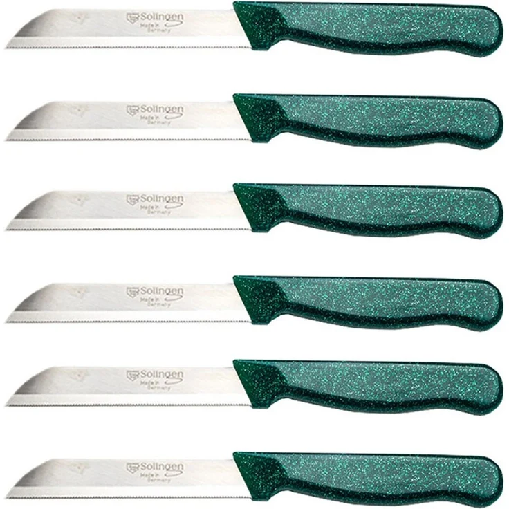 Visaggio Obstmesser Solingen Allzweckmesser Schälmesser Gemüsemesser Küchenmesser, Wellenschliff Solingen Messer, Flitter Optik, Edelstahl (rostfrei) – Bild 1