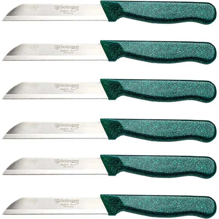 Visaggio Obstmesser Solingen Allzweckmesser Schälmesser Gemüsemesser Küchenmesser, Wellenschliff Solingen Messer, Flitter Optik, Edelstahl (rostfrei)